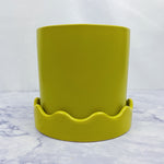 Citron Pot with Wavy Saucer