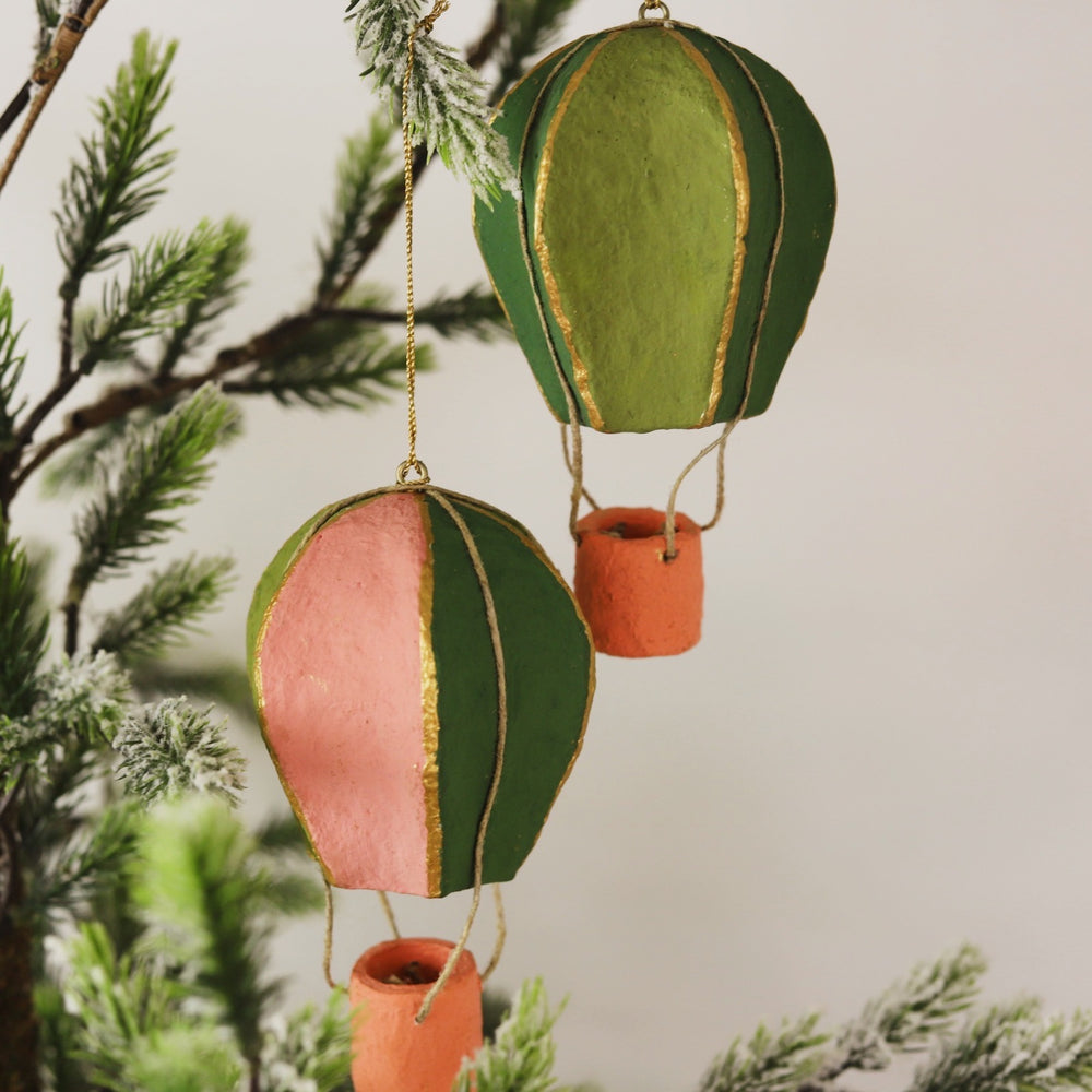 Paper Mache Hot Air Balloon Ornament