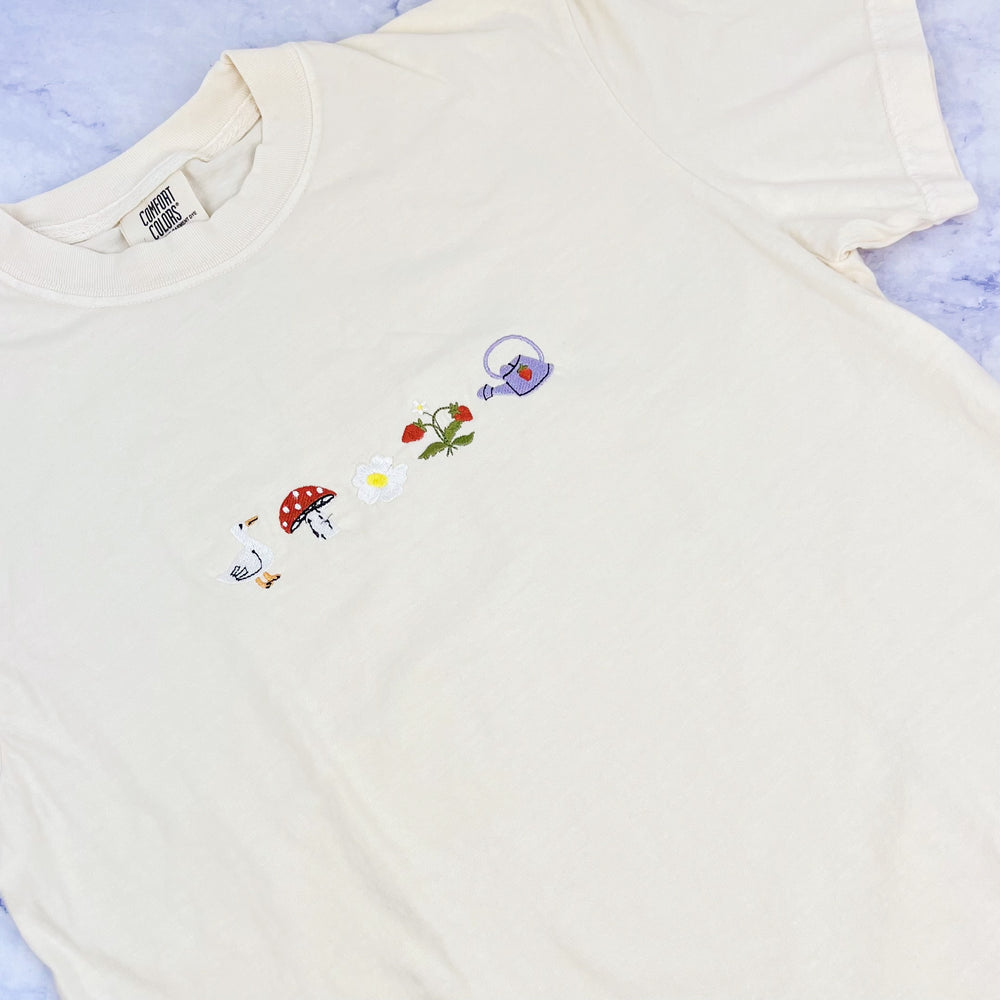 Embroidered Spring Garden Tee