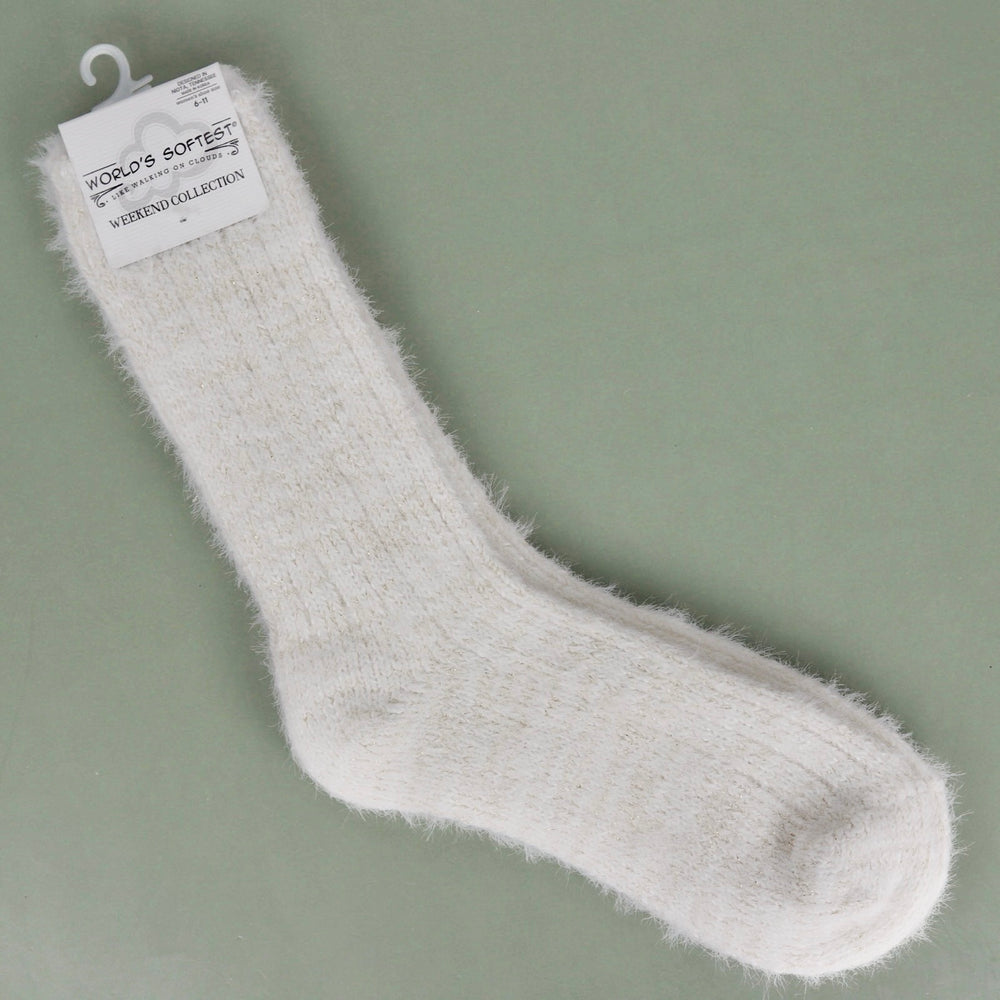 Fuzzy Gold Shimmer Socks