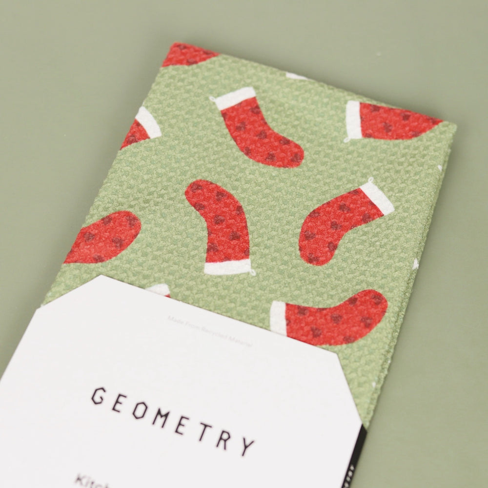 Heart Stockings Tea Towel