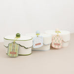Cherie Porcelain Ceramic Candle with Colored Accents
