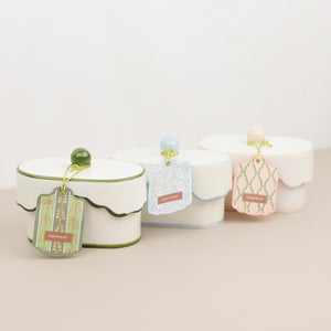 Cherie Porcelain Ceramic Candle with Colored Accents