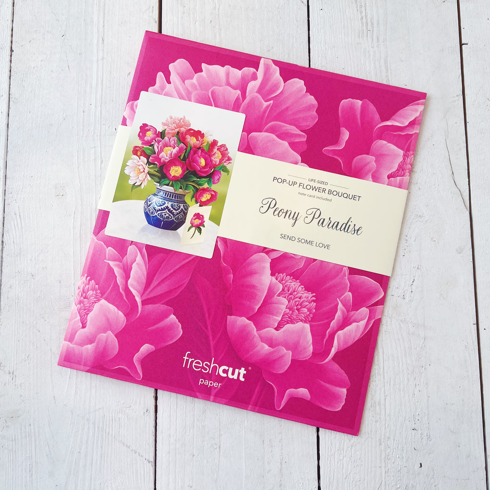 Peonies Pop-Up Greeting Card Bouquet