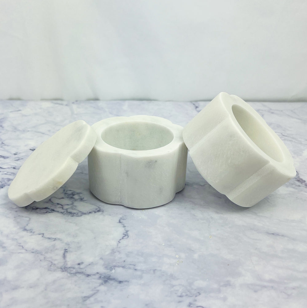 Marble Pinch Pots with Lid