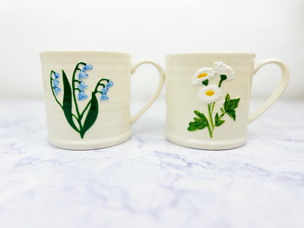 Fruity and Floral Embossed Mugs