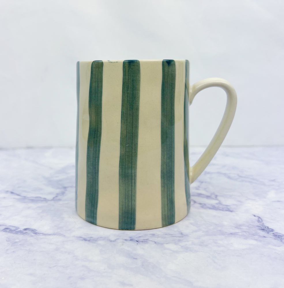 Hand Painted Stoneware Striped Mug