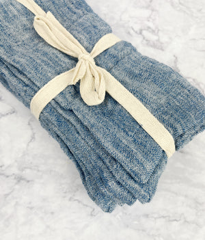 
                
                    Load image into Gallery viewer, Chambray Linen Napkin Set
                
            