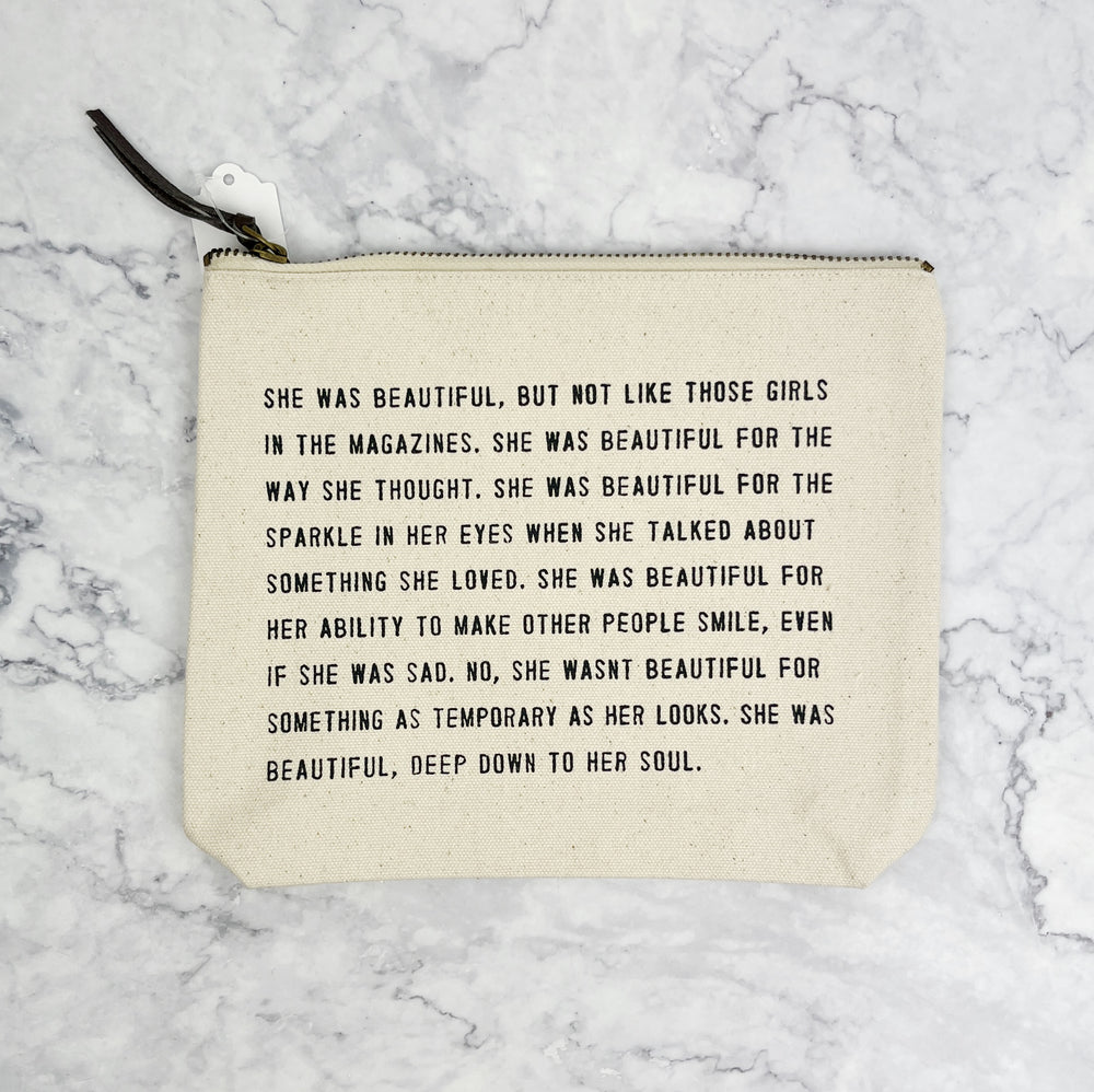 Quote Pouch - She Was Beautiful