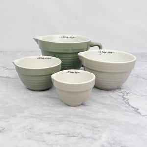 
                
                    Load image into Gallery viewer, Sage and Grey Stoneware Measuring Cup Set
                
            