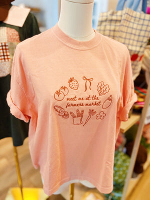 Meet Me At The Farmers' Market Crop Tee