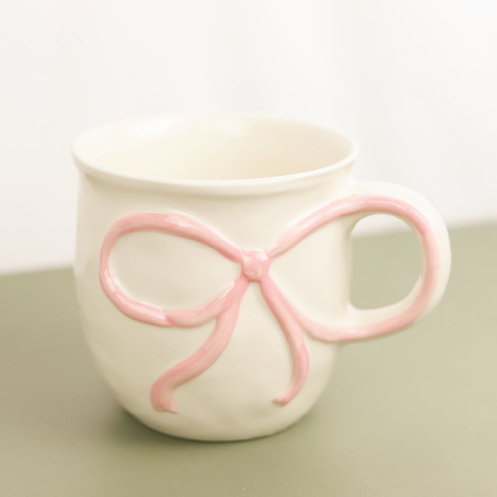 Bow Handle Holiday Mug - Pink