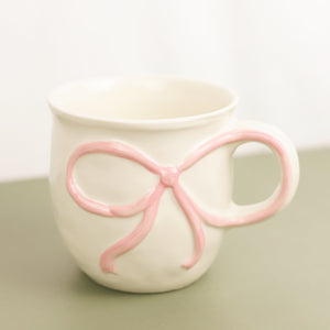 Bow Handle Holiday Mug - Pink