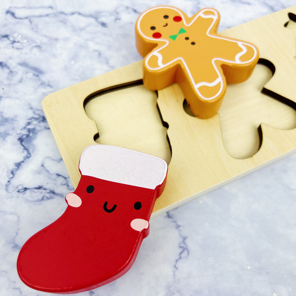 Wooden Holiday Shapes Puzzle