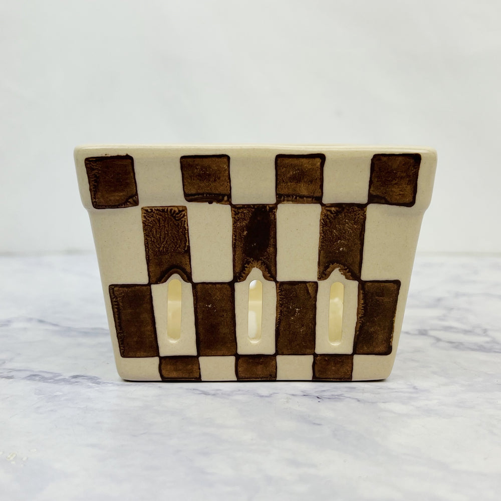 Checkered Stoneware Berry Baskets