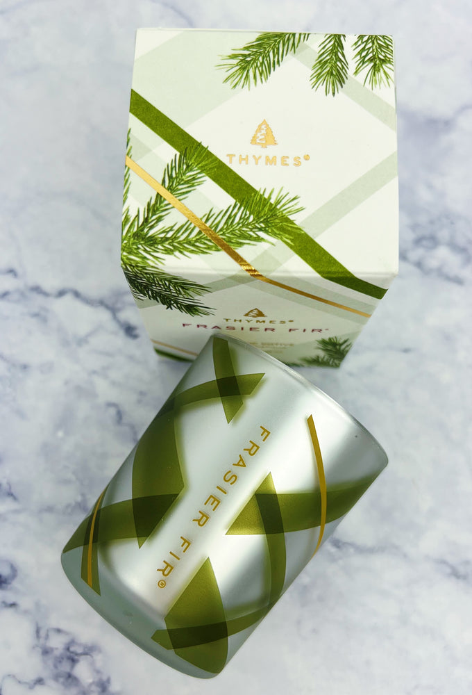 Fraser Fir Frosted Plaid Candle