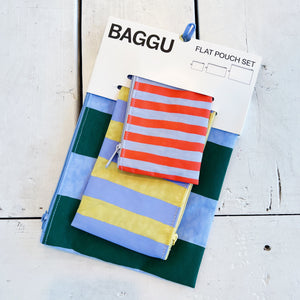 Painted Stripe Flat Pouch Set