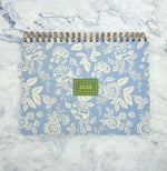 2025 Blue and Gold Rose Top Spiral Planner