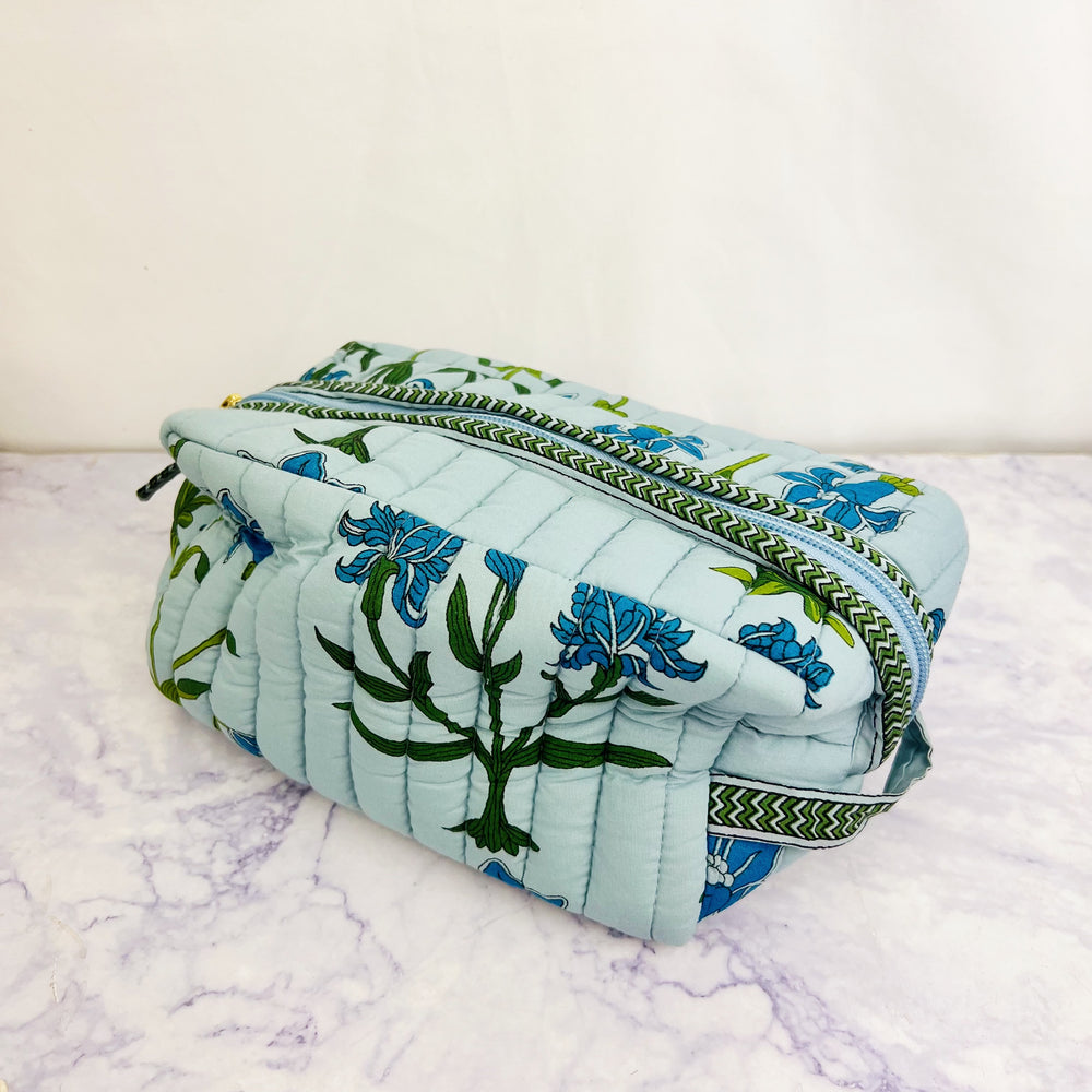 Iris Quilted Cosmetic Bag