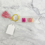 Mama Key Tag with Light Pink Tassel