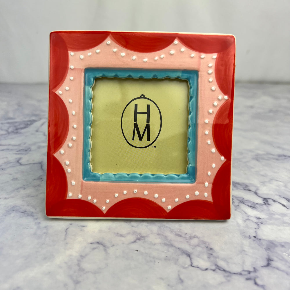 Stoneware Photo Frame - Pink Dots