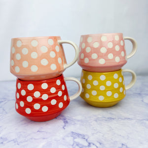 Hand Painted Polka Dot Mugs