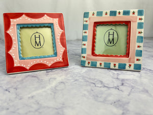Stoneware Photo Frame - Pink Dots