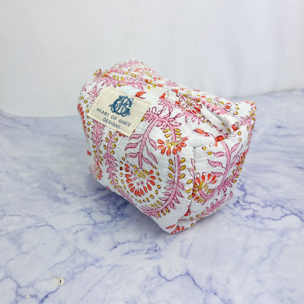 Dahlia Quilted Cosmetic Bag