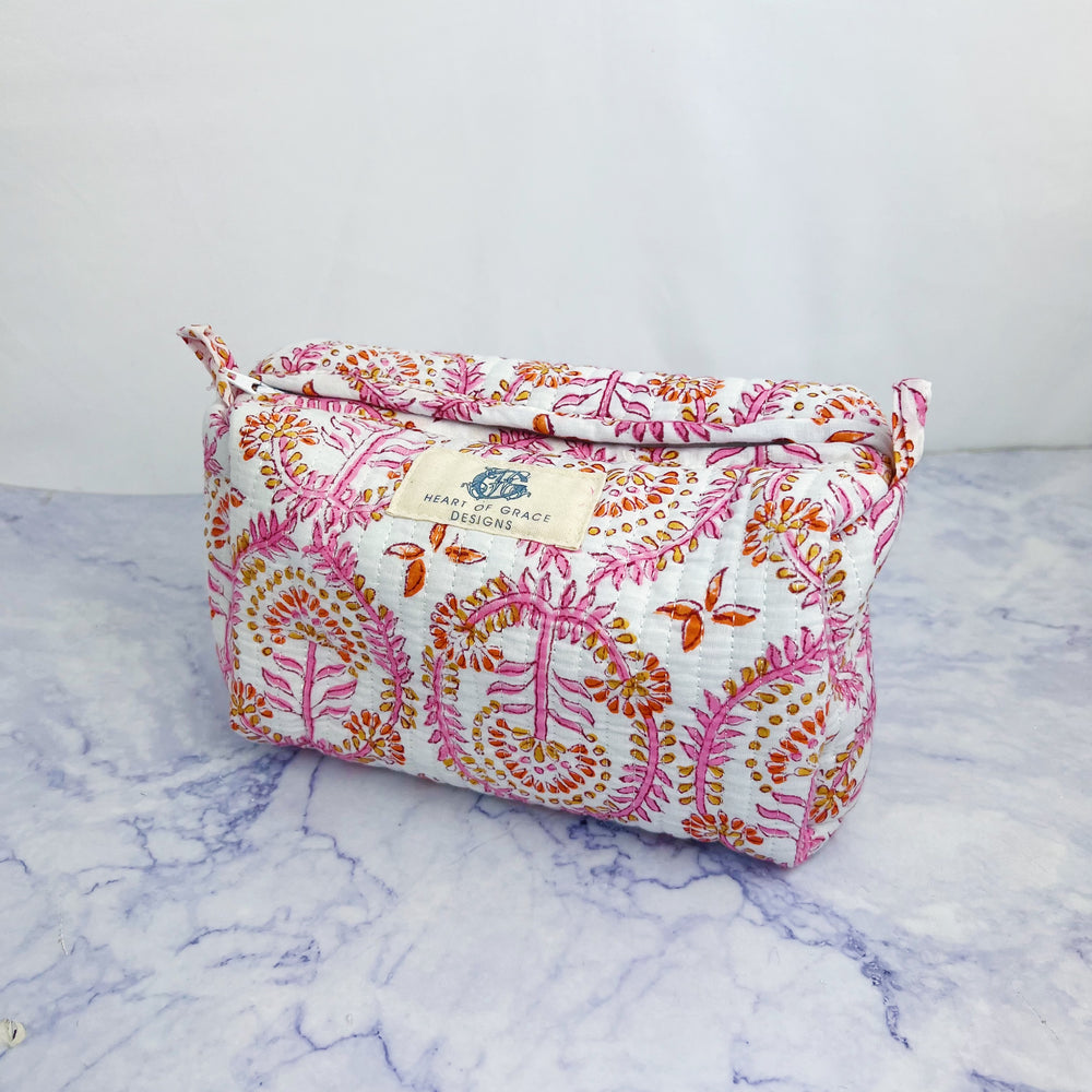 Dahlia Quilted Cosmetic Bag