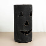 Tall Black Clay Jack-O-Lantern