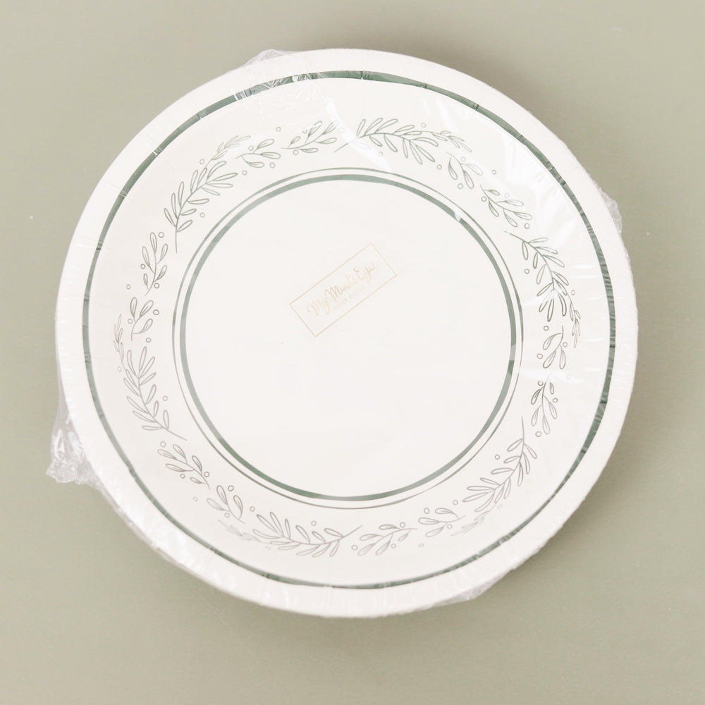Green Boughs Paper Plate Set
