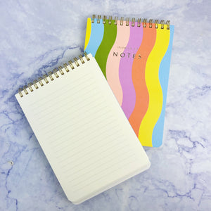 Wavy Rainbow Spiral Notebook