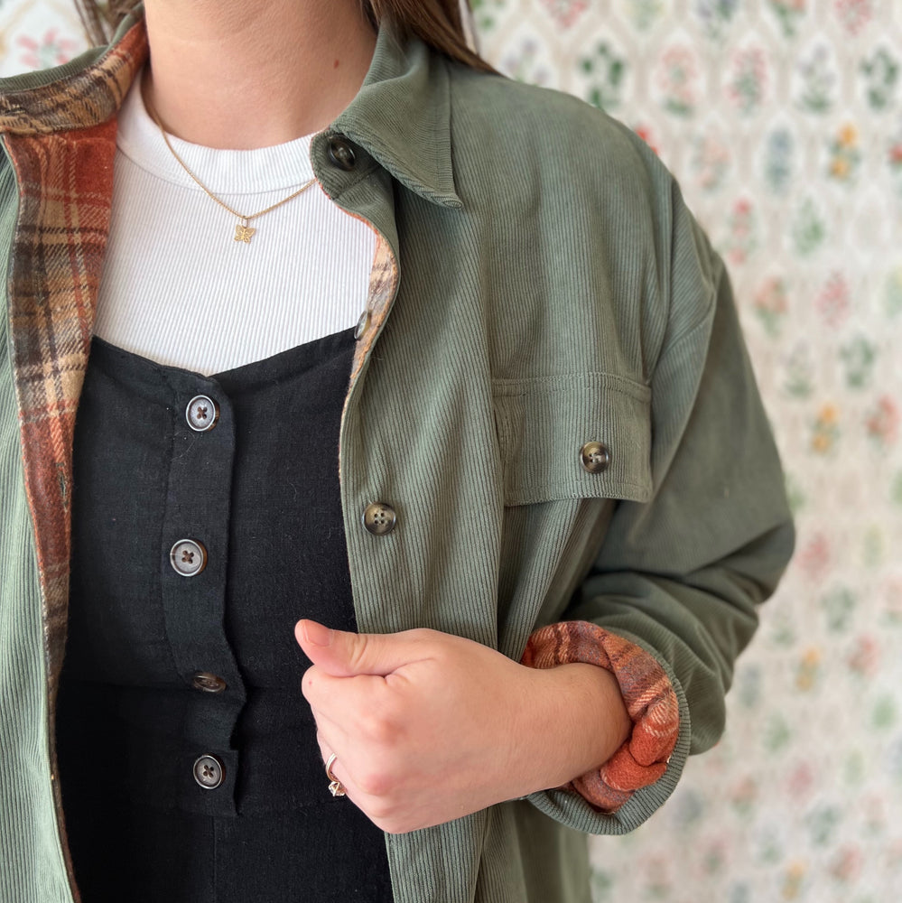 Reversible Plaid and Corduroy Button Down