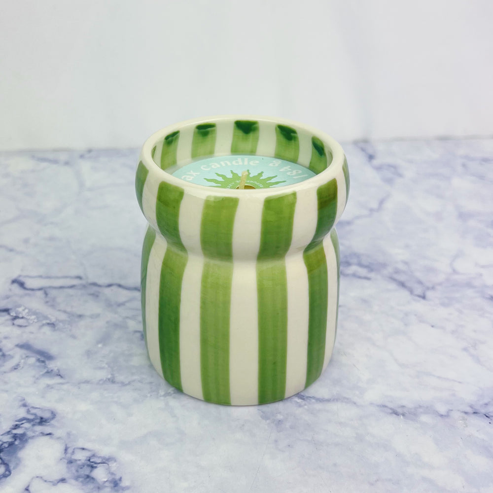 Hand Painted Striped Candle