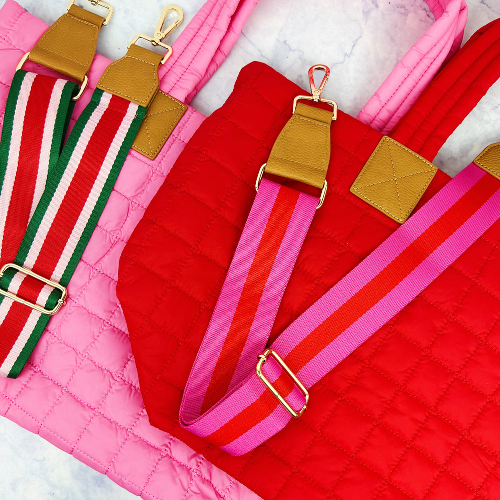 Holiday Quilted Puff Tote Bag