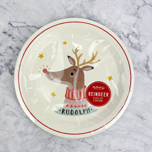 Dear Rudolph Paper Plate Set