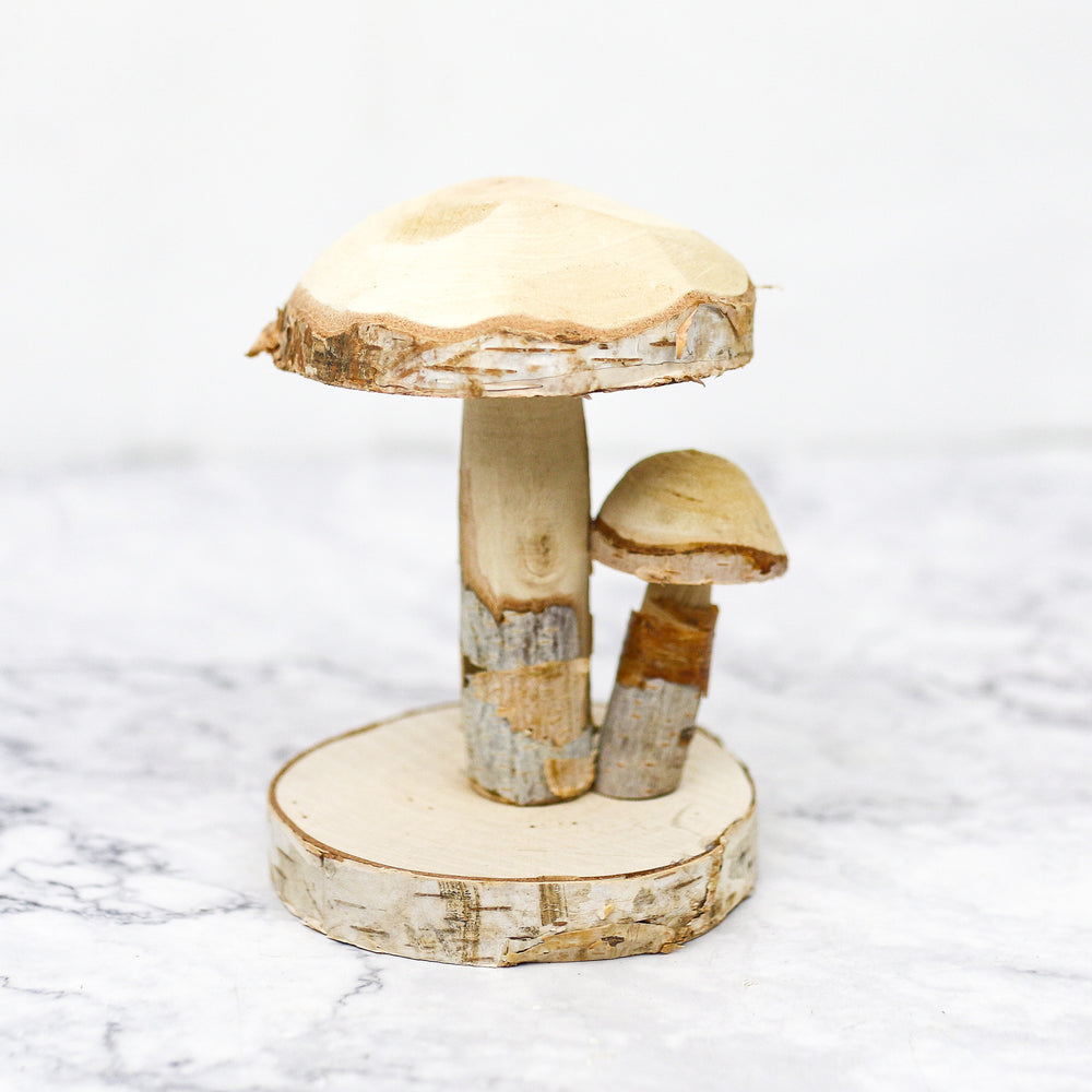 Wood Mushroom Decor