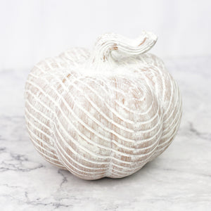 Whitewashed Ceramic Pumpkin