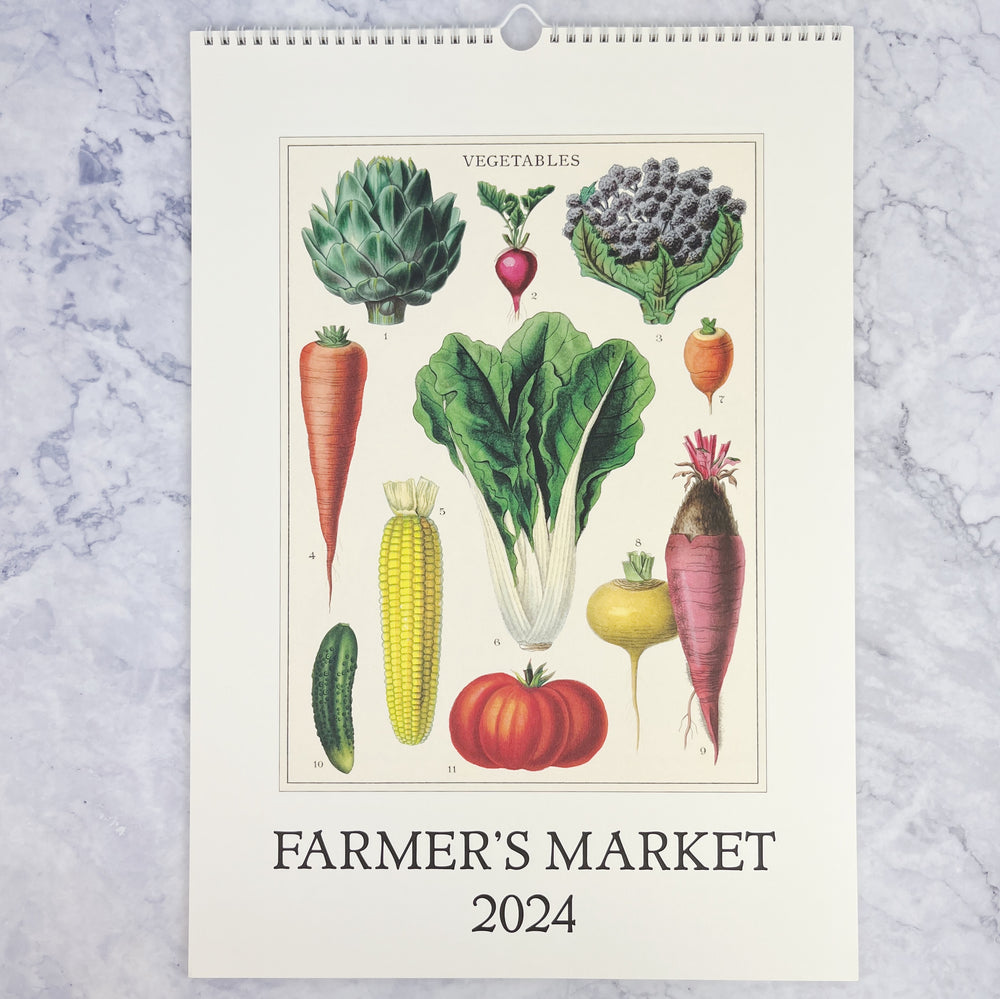 2024 Vintage Inspired Wall Calendar Farmer's Market