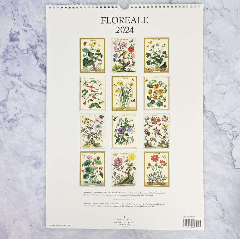 
                
                    Load image into Gallery viewer, 2024 Vintage Inspired Wall Calendar Floreale
                
            