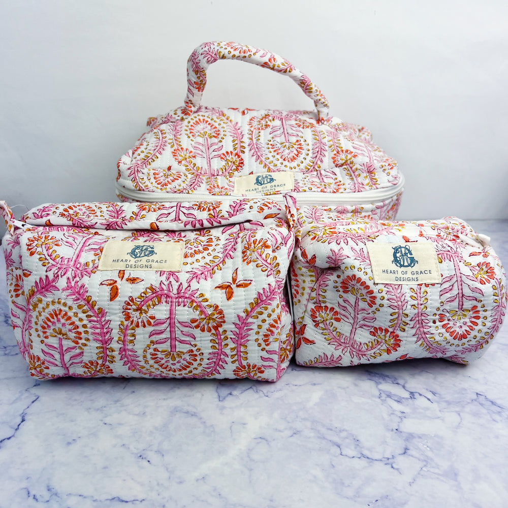 Dahlia Quilted Cosmetic Bag