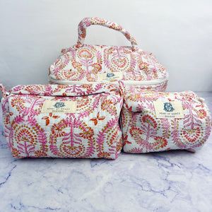 Dahlia Quilted Cosmetic Bag
