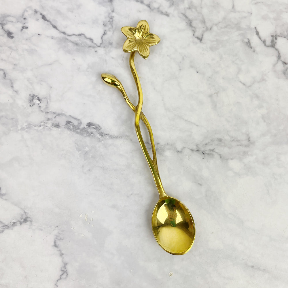 Brass Spoon With Pansy Handle