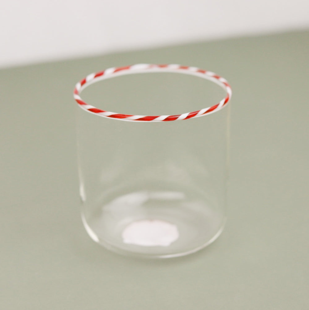 Striped Rim Holiday Glassware
