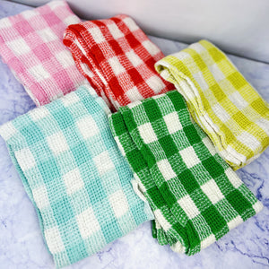 Cotton Waffle Weave Dish Towel - Green Apple
