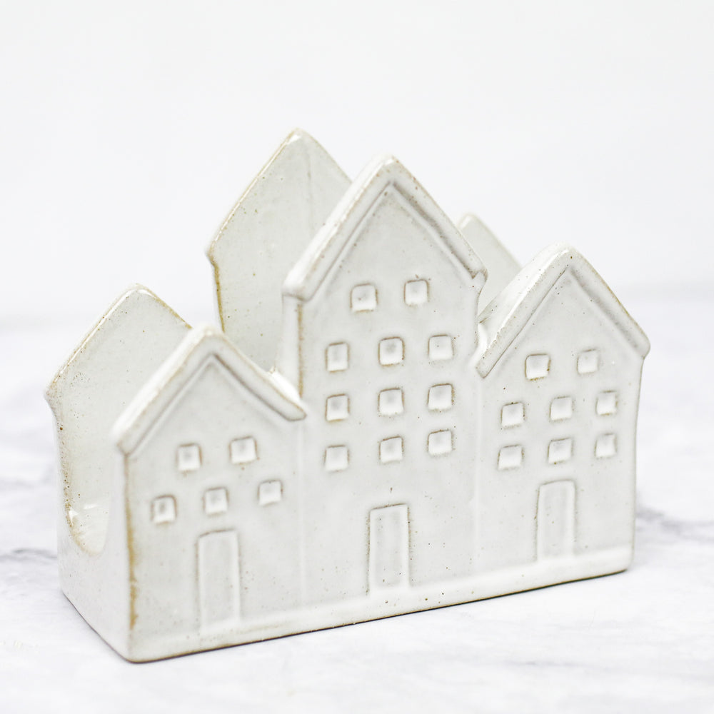 Stoneware Houses Napkin Holder