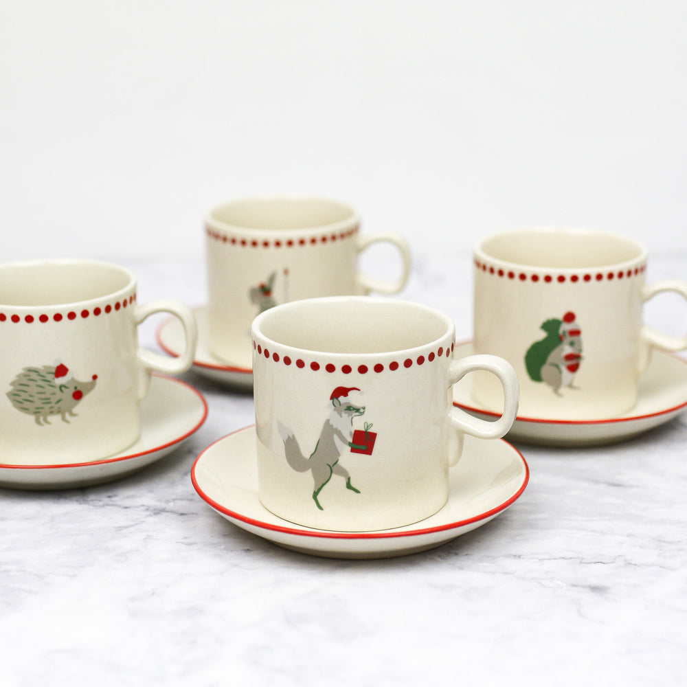 Holiday Forest Animals Mug & Saucer Set