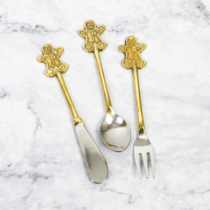 
                
                    Load image into Gallery viewer, Brass Gingerbread Man Cutlery
                
            