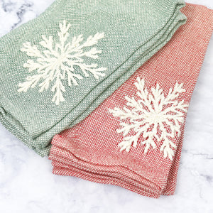Embroidered Snowflake Napkins - Set of 4