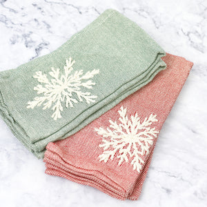 Embroidered Snowflake Napkins - Set of 4